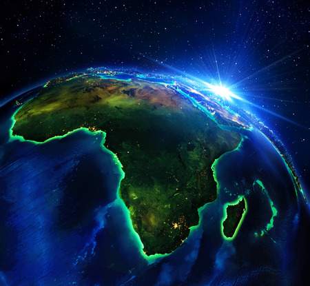 33968918-land-area-in-africa-the-night